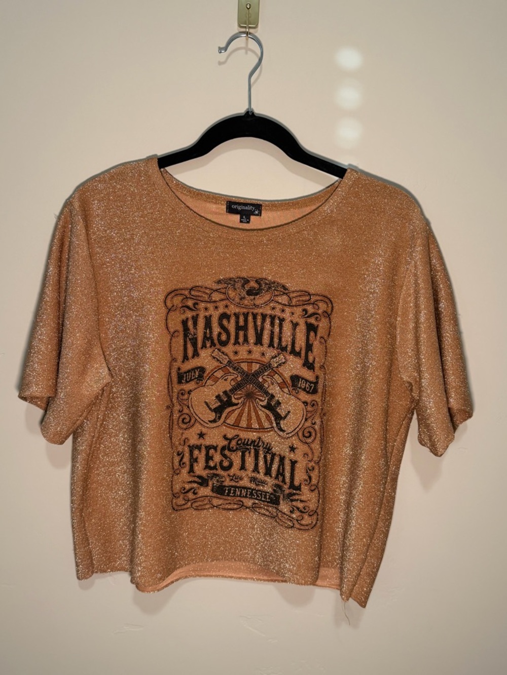 Nashville Festival Shimmery brown Graphic Tee